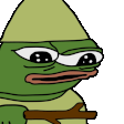 a cartoon frog with a hat on is holding a stick .