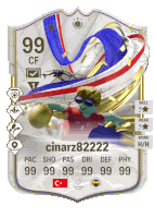 a soccer card that says 99 cf on it