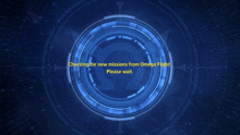 a blue background with the words checking for new missions from omega flight please wait