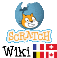 a logo for scratch and wiki with a cat on a globe