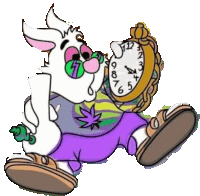 white rabbit from alice in wonderland is holding a clock in his mouth