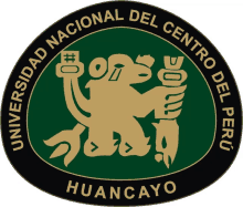 the logo for universidad nacional del centro del peru has a lion on it