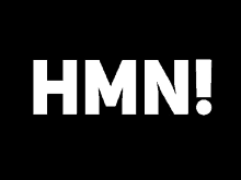 a black background with the word hmn in white