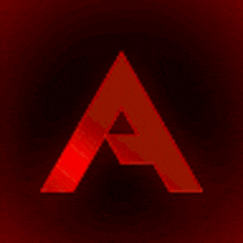 the letter a is glowing in the dark on a red background .