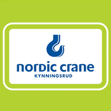 a logo for nordic crane kyningsrud with a green background