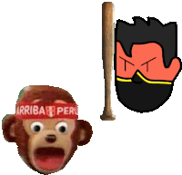 a monkey wearing a headband that says arriba peru