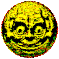 a yellow and black smiley face with glasses on it