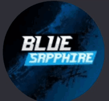 a logo for blue sapphire shows a blue background