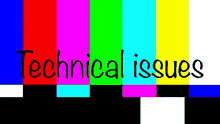 a colorful striped background with the words technical issues written on it