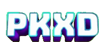 a purple and white logo that says pkxd on it