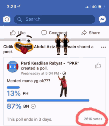 a screenshot of a facebook page that says parti keadilan rakyat " pkr "