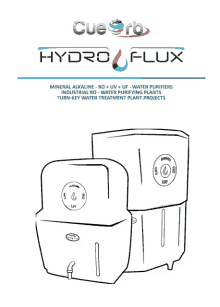 a poster for cue rb hydro flux mineral alkaline ro uv uf water purifiers