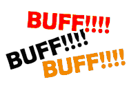 a white background with the words buff !!! buff !!! and buff !!!