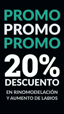 a poster that says promo promo promo 20 % descuento