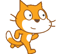 a cartoon drawing of a cat with big eyes running