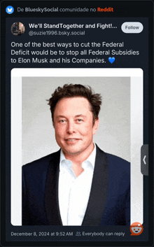 a screenshot of elon musk 's twitter post