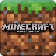 the minecraft pocket edition logo is a square icon with a minecraft logo on it .