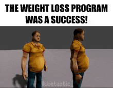 the weight loss program was a success written in black letters