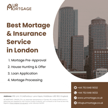 an advertisement for ur mortgage shows a picture of a city