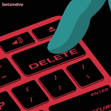 a hand is pressing a delete button on a keyboard