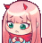 a cartoon girl with pink hair and green eyes is wearing a scarf .