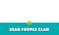 a blue banner that says bear people clan