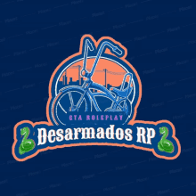 a logo for desarmados rp shows a bicycle and a snake