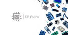 a ce store ad with a bunch of electronic components on it