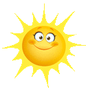 a cartoon sun with a smiley face on it 's face .