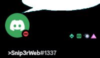 a discord icon with a speech bubble and snip3rweb # 1337 written below it