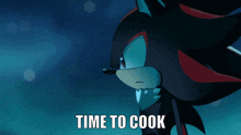 a shadow the hedgehog with the words time to cook below him