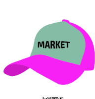 a baseball cap with the word market printed on it