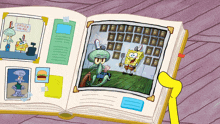 a book with spongebob and squidward on it