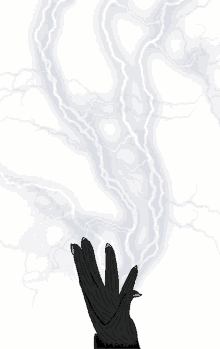 a drawing of a person 's hand with a lightning bolt behind it