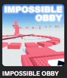 a video game called impossible obby is being played on a computer