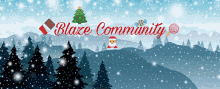 a blaze community logo with a christmas scene