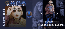 a collage of corvinal and ravenclaw images