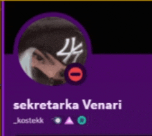 a purple background with the name sekretarka venari written on it