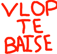 a red sign that says vlog te baise on it