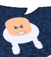 a cartoon drawing of a marshmallow with a angry face