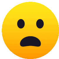 a yellow smiley face with black eyes and a surprised expression