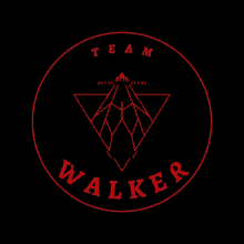 a logo that says team walker in red letters