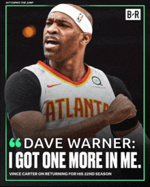 a poster of a basketball player with a quote by dave warner