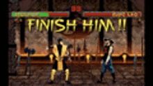 a video game is being played with the words finish him written on the screen