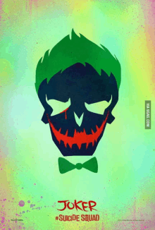 a poster for the movie suicide squad showing the joker 's face