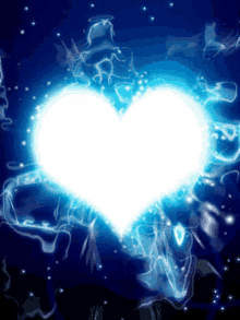 a blue background with a white heart in the middle of it