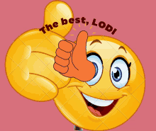 a smiley face giving a thumbs up with the words " the best lodi " written around it