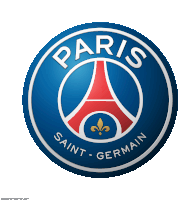 a paris saint germain logo with a fleur de lis in the center