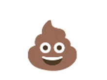 a brown poop emoji with a smiling face on it .