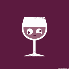 a wine glass with a cartoon face on it